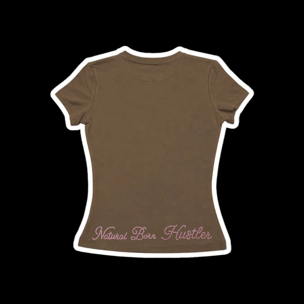 Natural Born Hustler Rhinestone Tee