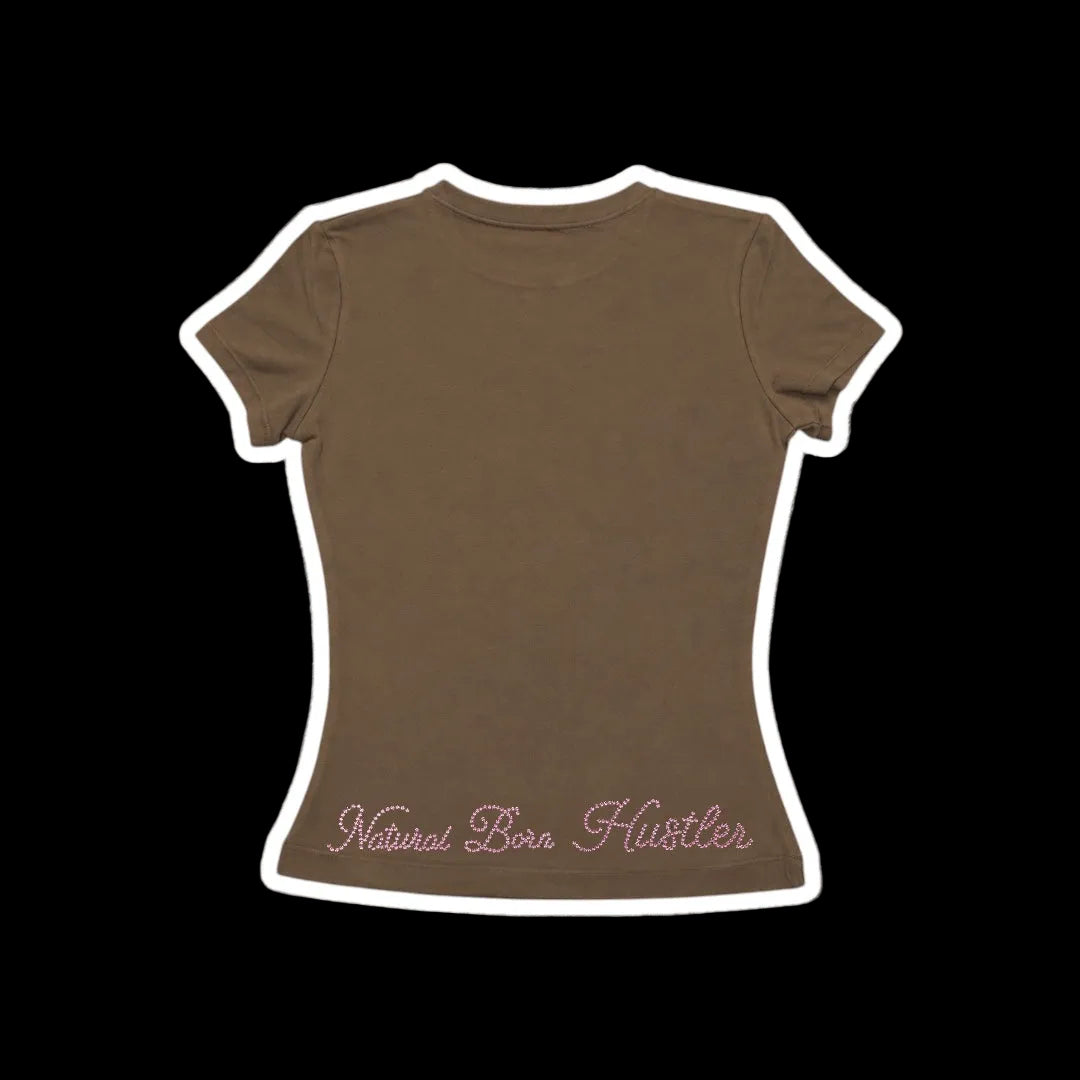 Natural Born Hustler Rhinestone Tee